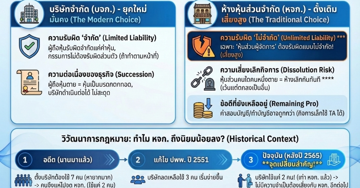 จดบริษัท หรือ ห้างหุ้นส่วนจำกัด ดีกว่า?